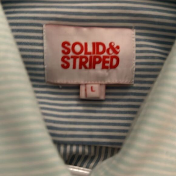 Solid and striped new button down Large - Picture 3 of 5